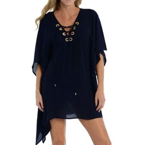 Black Tunic Swimsuit Cover-Up ~ LA BLANCA Resort Wear